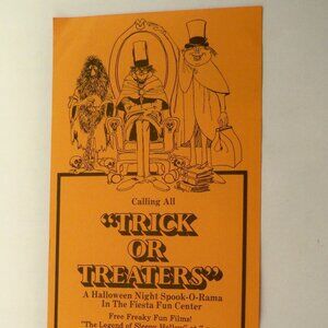 Disney World 1974 Trick or Treat, Spook-o-Rama, Vintage *Ephemera